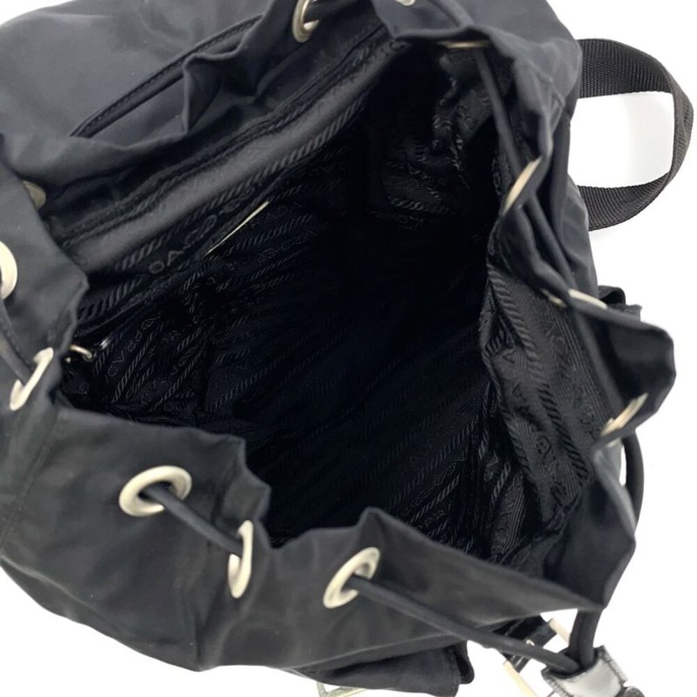 Prada Nylon Black Backpack Silver - image 3